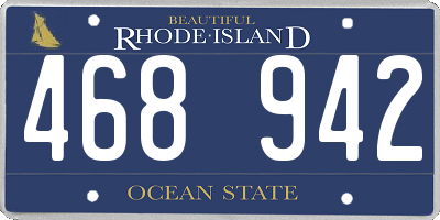 RI license plate 468942