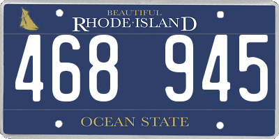 RI license plate 468945