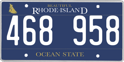 RI license plate 468958