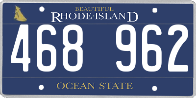 RI license plate 468962