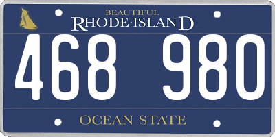 RI license plate 468980