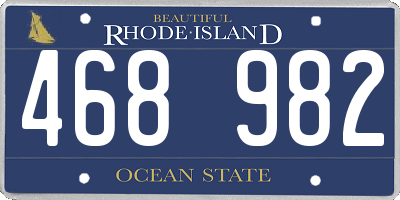 RI license plate 468982