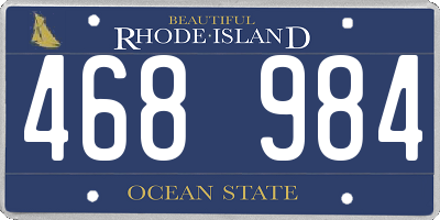 RI license plate 468984