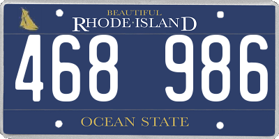 RI license plate 468986