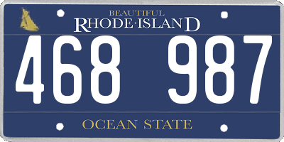RI license plate 468987