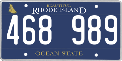 RI license plate 468989