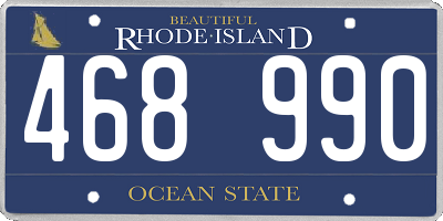 RI license plate 468990