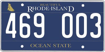 RI license plate 469003