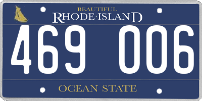 RI license plate 469006