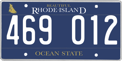 RI license plate 469012