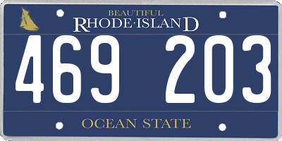 RI license plate 469203
