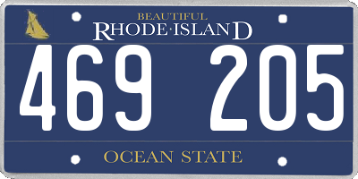 RI license plate 469205