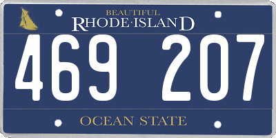 RI license plate 469207