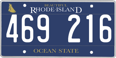 RI license plate 469216