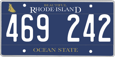 RI license plate 469242