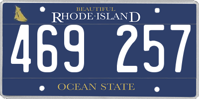 RI license plate 469257