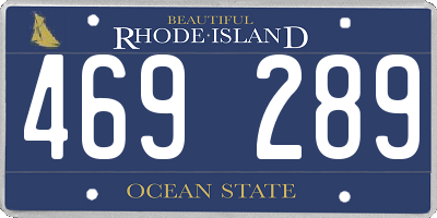 RI license plate 469289
