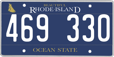 RI license plate 469330