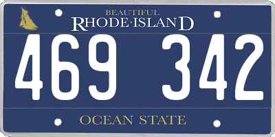 RI license plate 469342