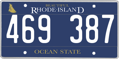 RI license plate 469387