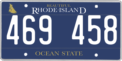 RI license plate 469458
