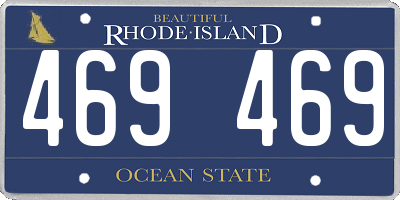 RI license plate 469469