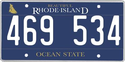 RI license plate 469534