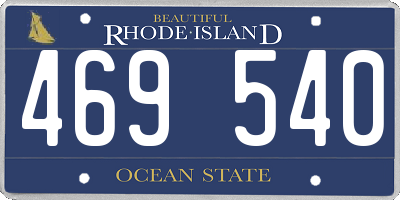 RI license plate 469540