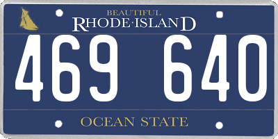RI license plate 469640