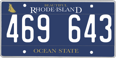 RI license plate 469643