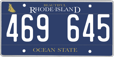 RI license plate 469645