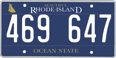 RI license plate 469647