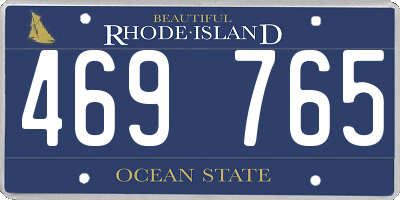 RI license plate 469765