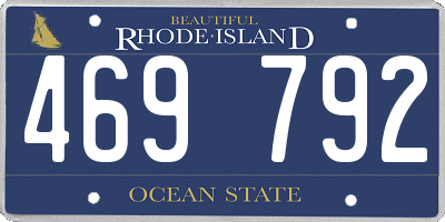 RI license plate 469792