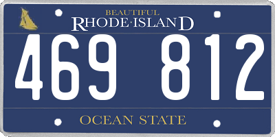 RI license plate 469812