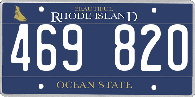 RI license plate 469820