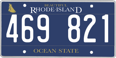 RI license plate 469821
