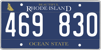 RI license plate 469830