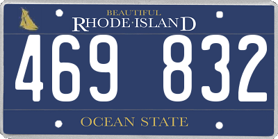 RI license plate 469832