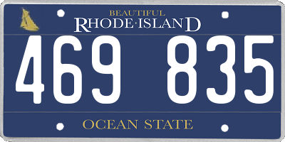 RI license plate 469835