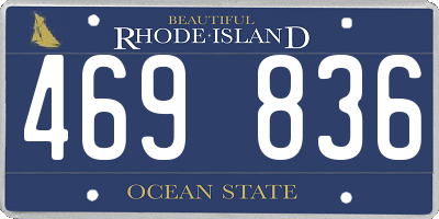 RI license plate 469836