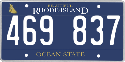 RI license plate 469837