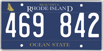 RI license plate 469842