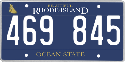 RI license plate 469845
