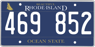 RI license plate 469852