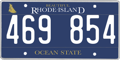 RI license plate 469854