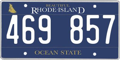 RI license plate 469857
