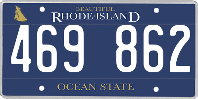 RI license plate 469862
