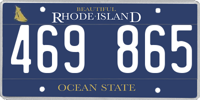 RI license plate 469865