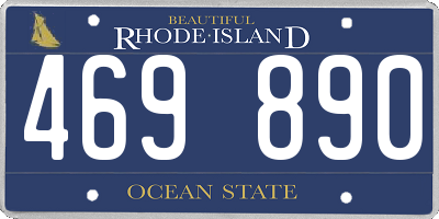 RI license plate 469890